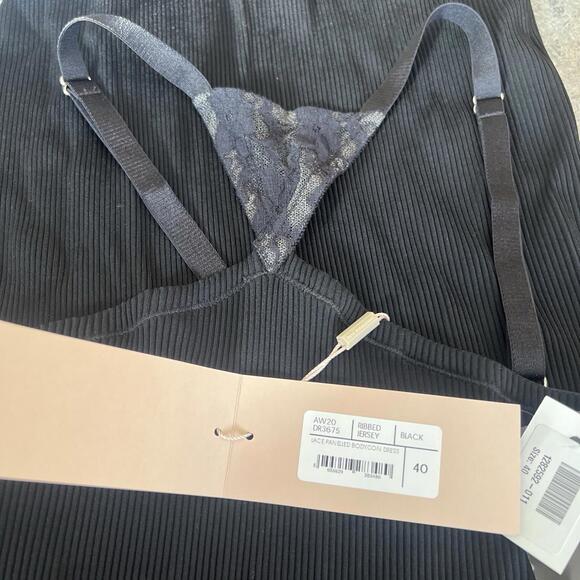 Christopher Kane Lace Paneled Bodycon Dress Jersey Ribbed Black Size 40 NWT - Picture 5 of 6